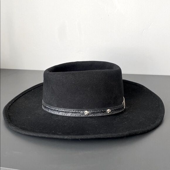 Shepler’s Black Wool Western Little Joe Hat Faux Leather Band Size S Cowgirl main image 7
